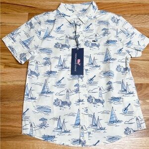 NWT VINEYARD VINES size 7 short sleeve button down polo